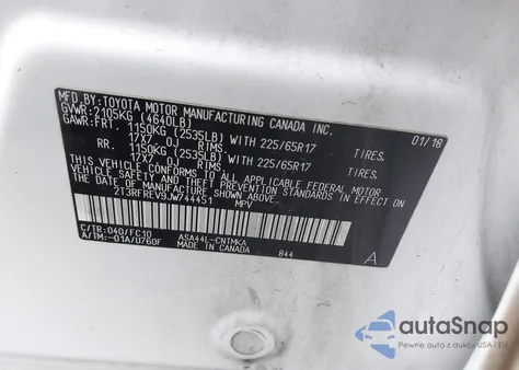 2018 Toyota Rav4 Xle из США, поврежденный, VIN 2T3RFREV9JW744451